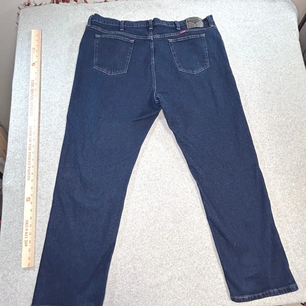 Wrangler Jeans Mens 44x30 Dark‎ Blue Excellent Stretch Denim 1096FXVMF